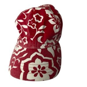 Floral Red and White Women's Cap